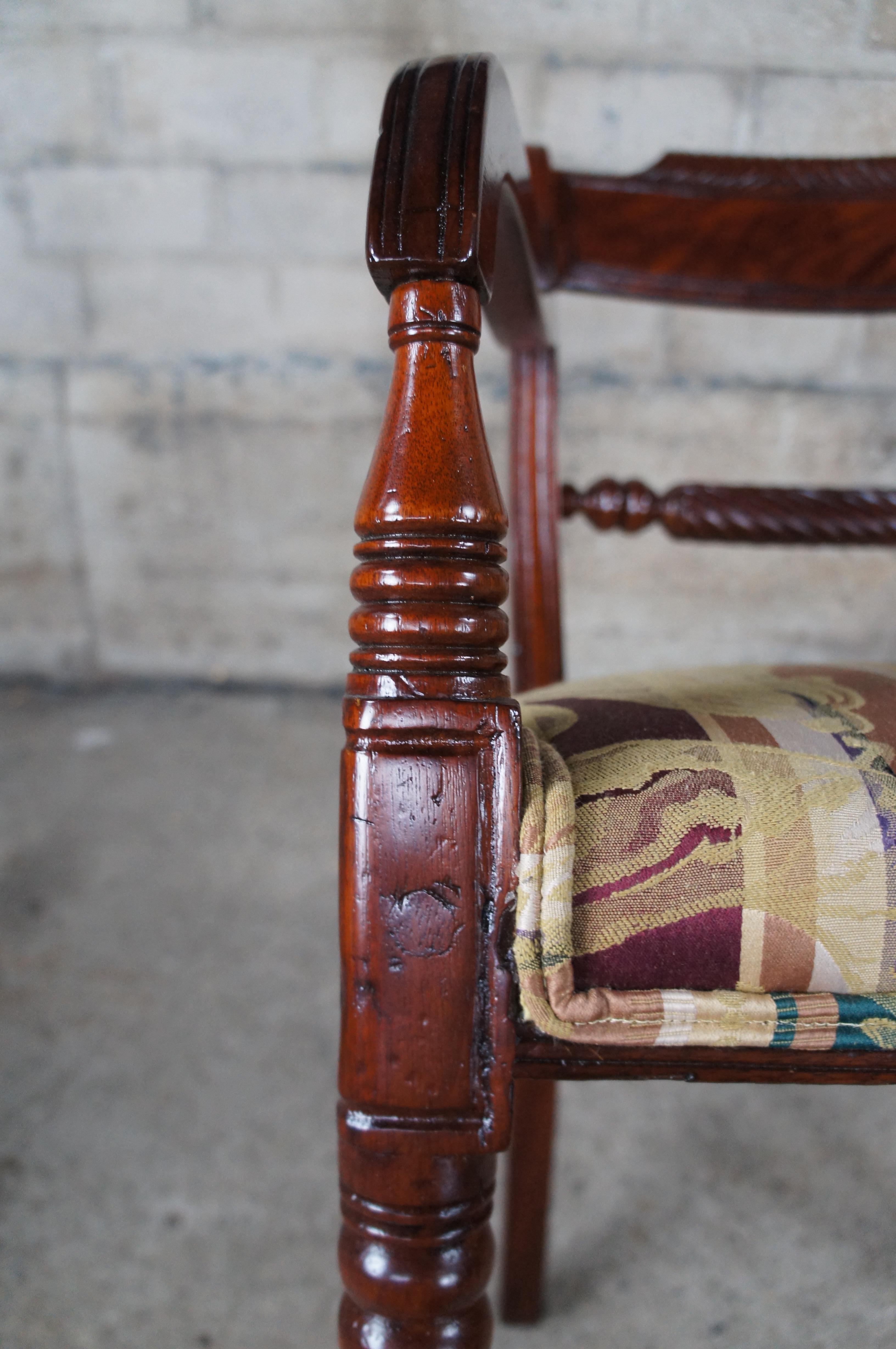 Set of 8 Antique English Regency Period Mahogany Carved Klismos Dining Chairs For Sale 3