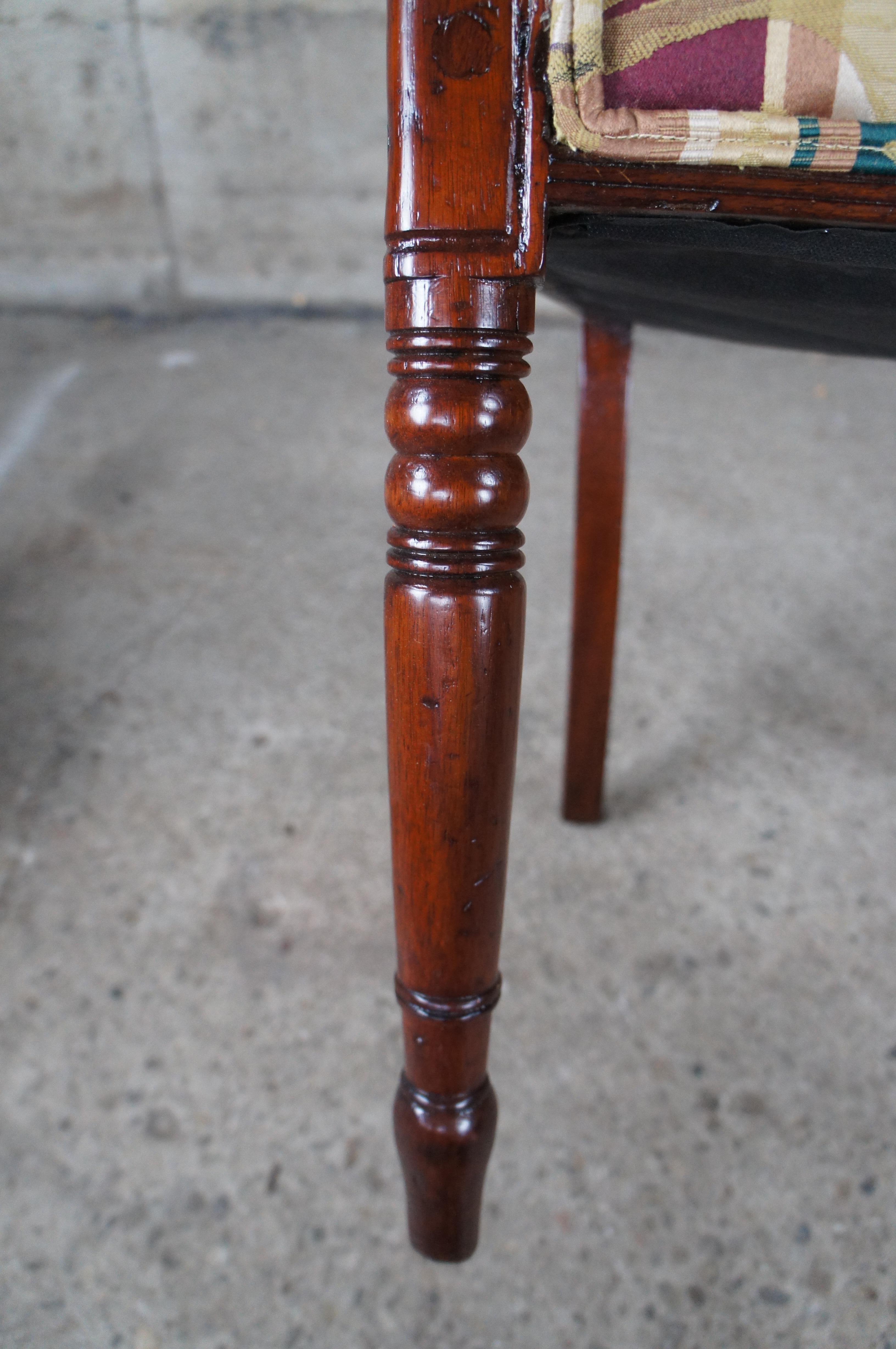 Set of 8 Antique English Regency Period Mahogany Carved Klismos Dining Chairs For Sale 4