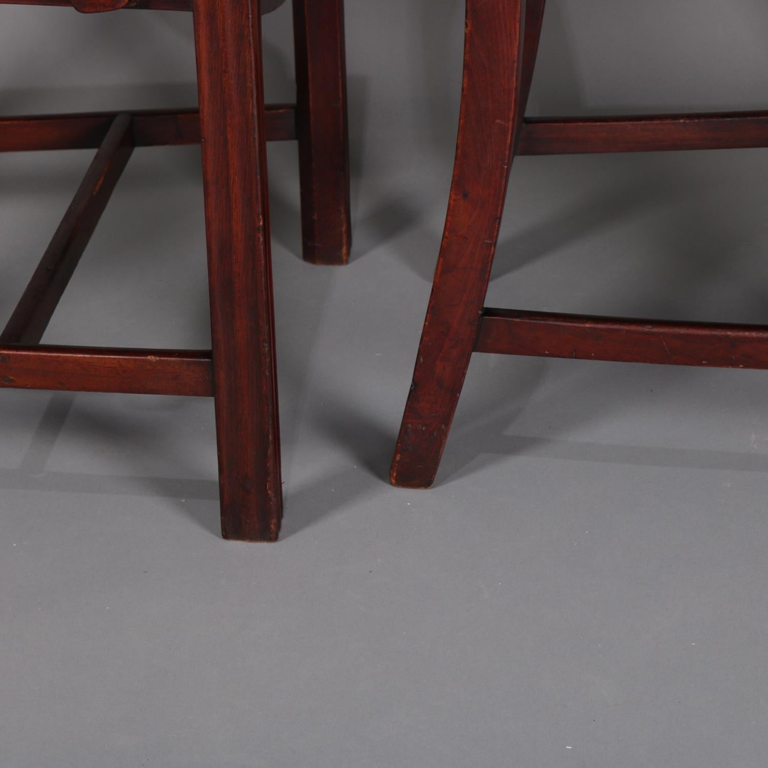Set of 8 Antique Federal Style Mahogany Ribbon Back Dining Chairs, circa 1930 2