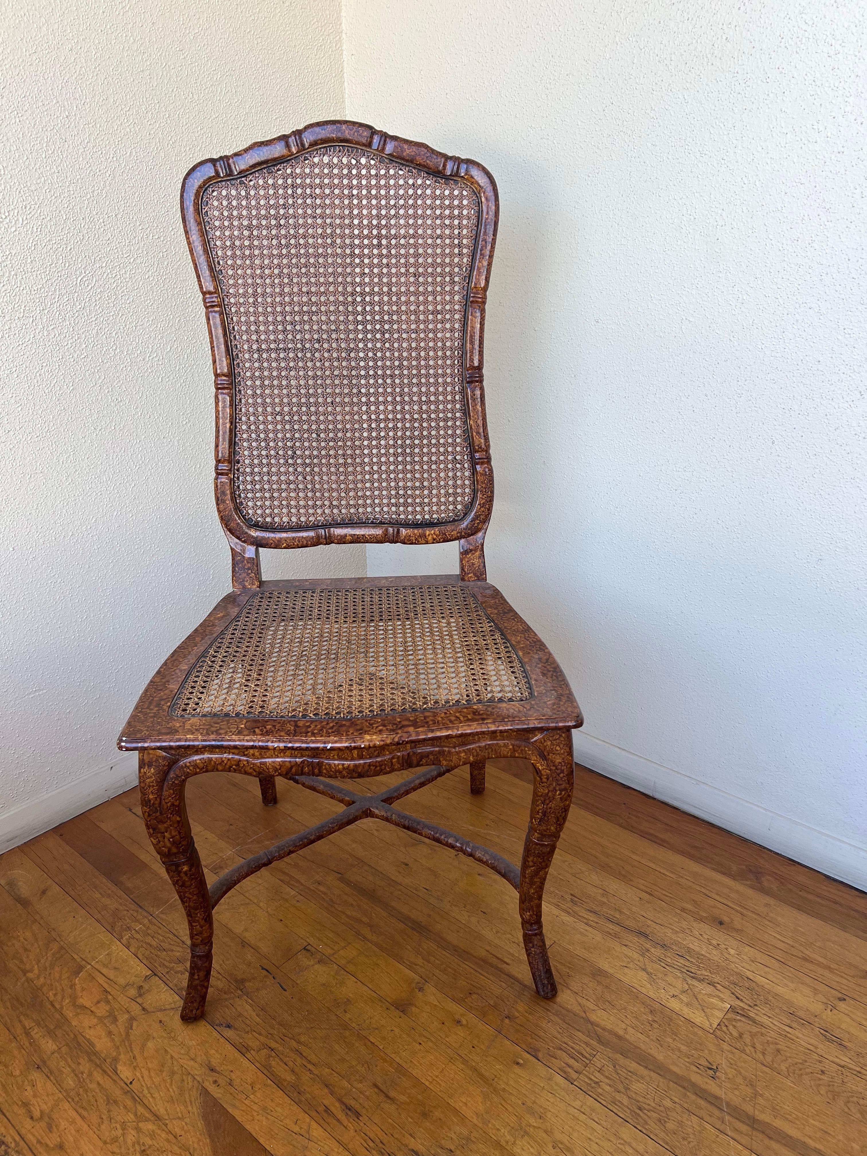 Set of 8 Antique French Cane Dining Chairs Featured in Architectural Digest In Good Condition In San Diego, CA