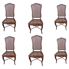 Juego de 8 Sillas de Comedor de Caña Antique French Destacadas en Architectural Digest