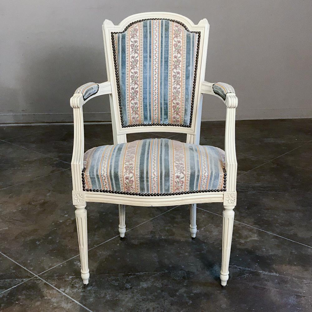 Set of 8 Antique French Directoire Chairs Includes 2 Armchairs 10