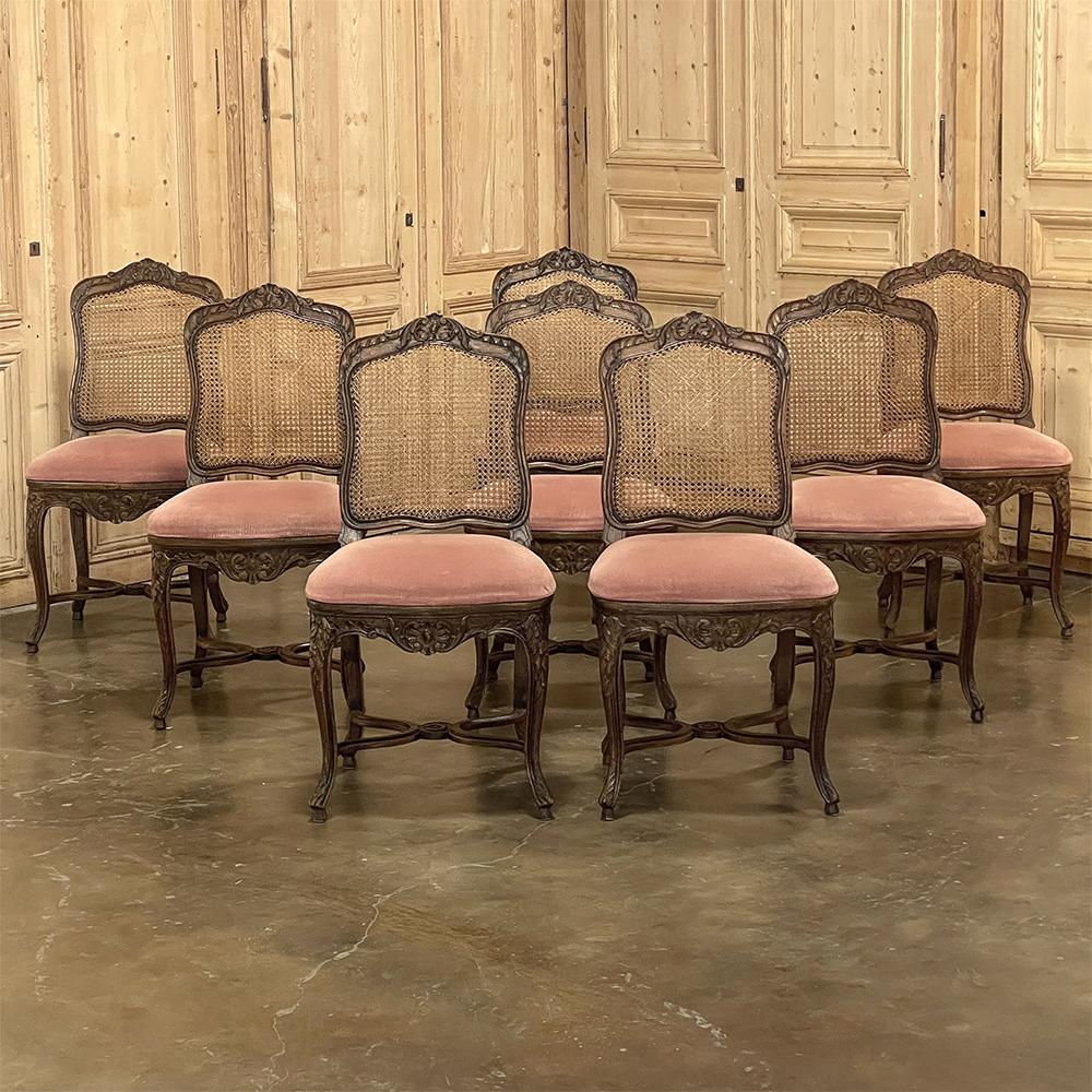 20th Century Set of 8 Antique French Louis XV Dining Chairs