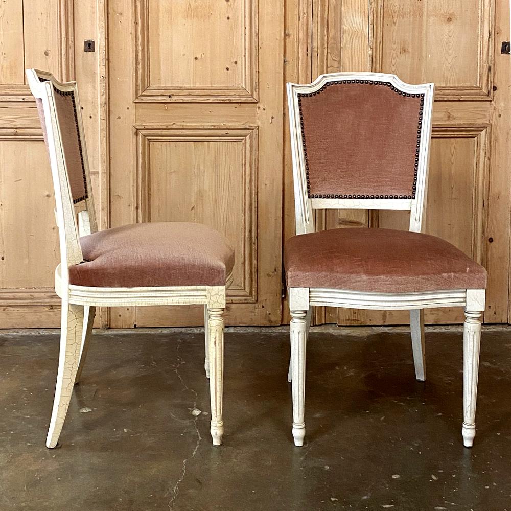 Set of 8 Antique French Louis XVI Painted Dining Chairs 3