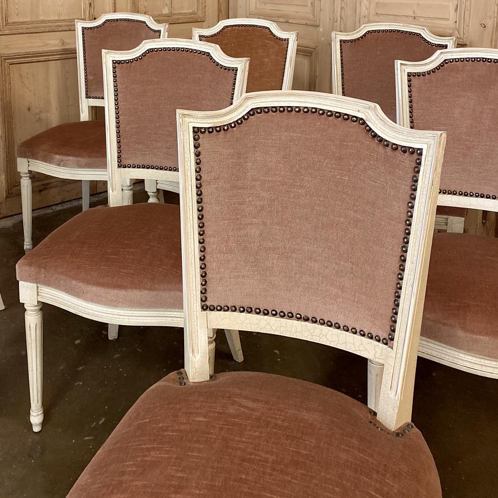 Set of 8 Antique French Louis XVI Painted Dining Chairs 5