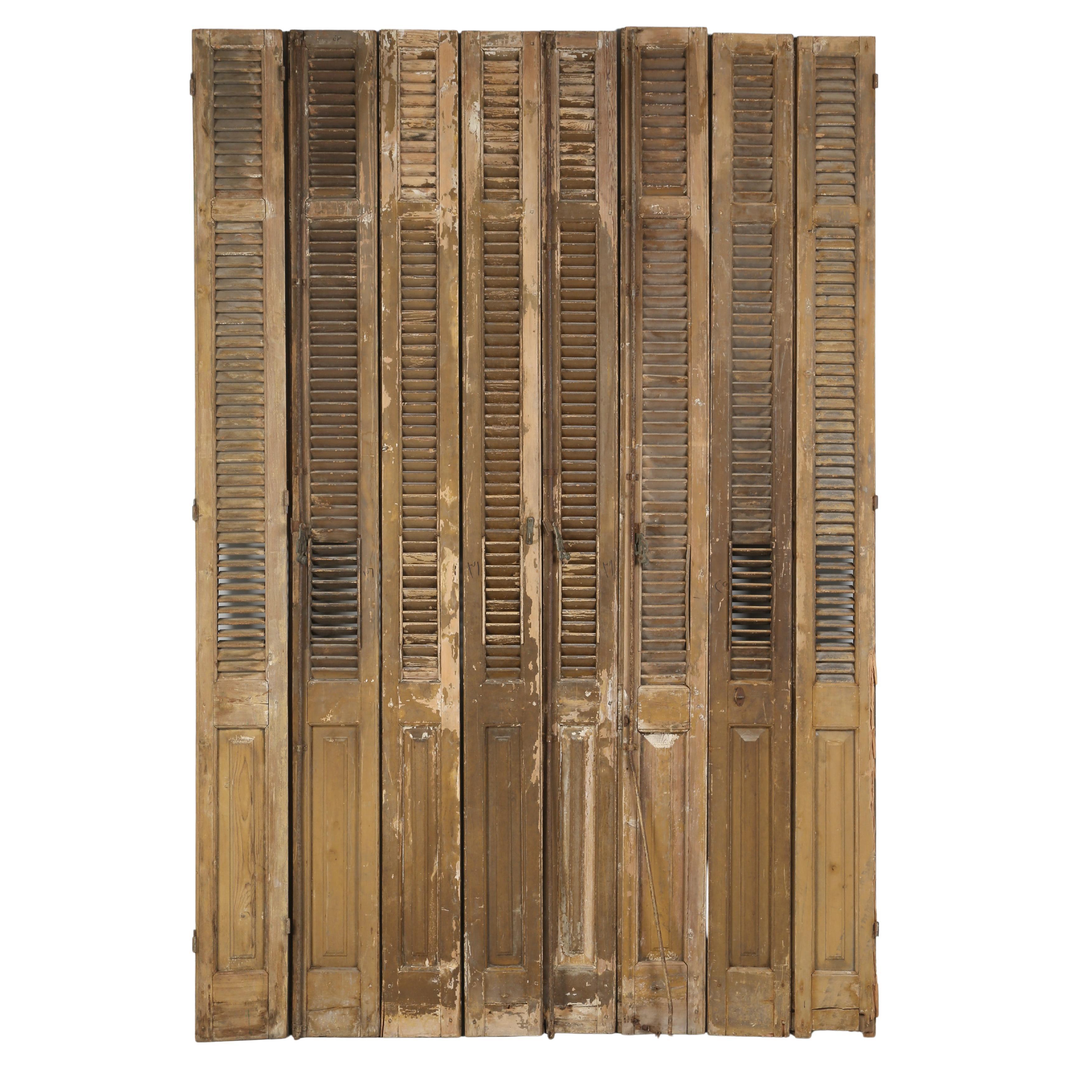 Set of (8) Antique French Shutters Removed from a Chateau in Brittany c1800's