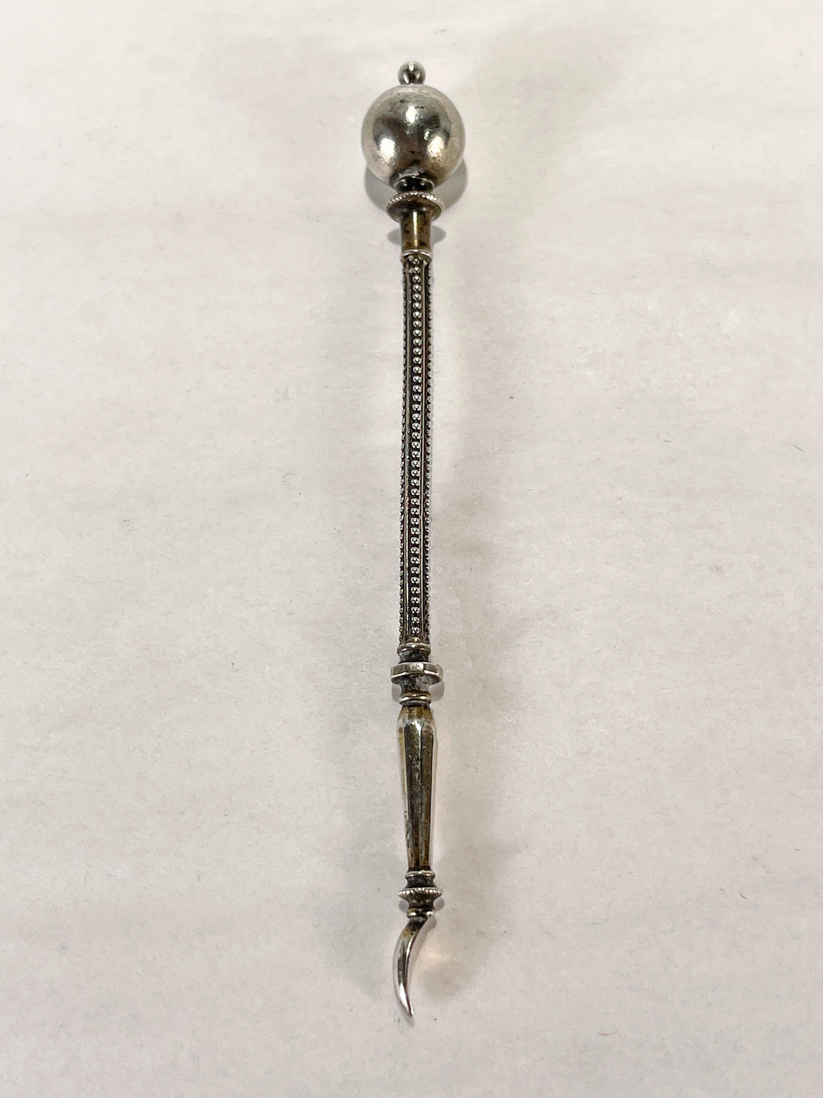 da uomo o donna Set di 8 antichi grimaldelli per dadi a sfera in argento George Sharp Coin in vendita