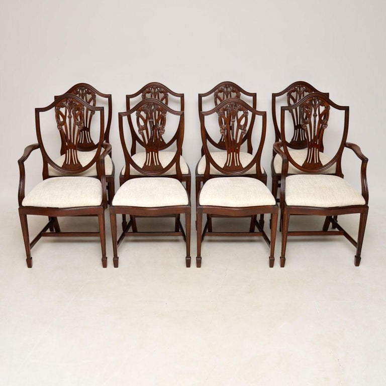 Set of 8 Antique Style Mahogany Dining Chairs at 1stDibs