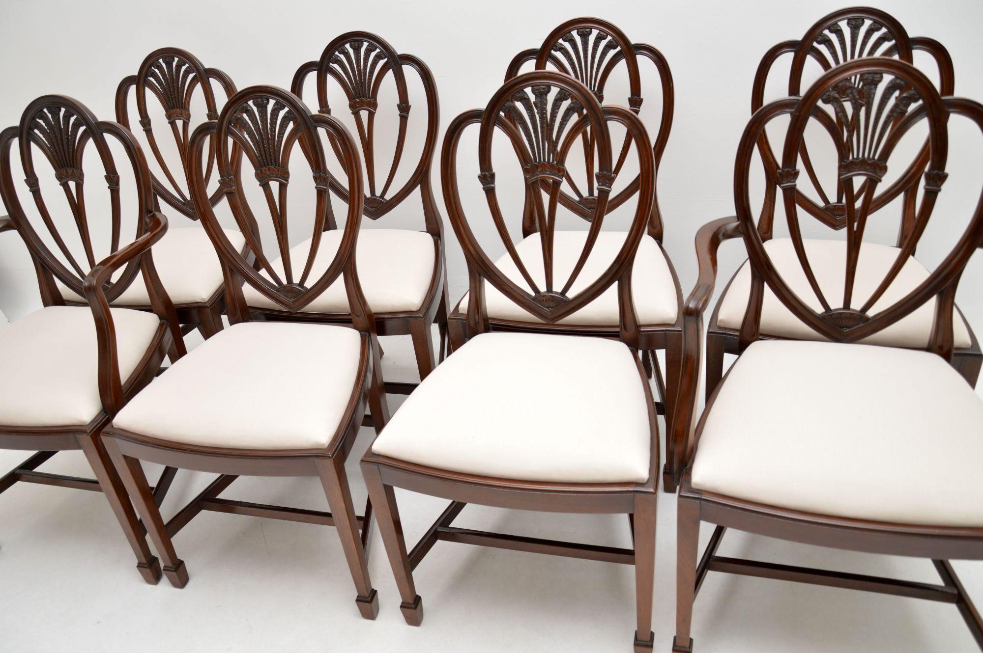 Set of 8 Antique Georgian Style Mahogany Dining Chairs 3