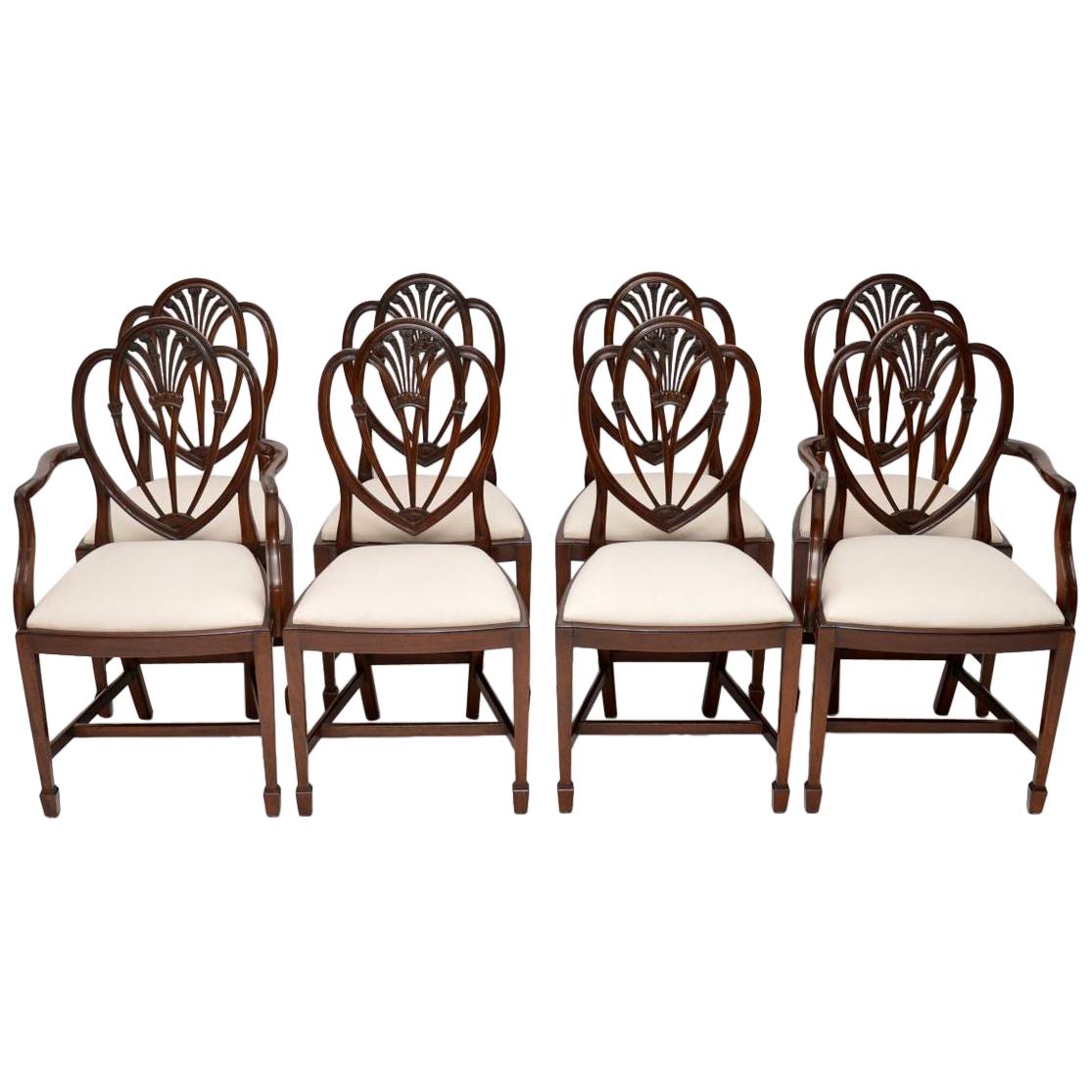 Set of 8 Antique Georgian Style Mahogany Dining Chairs