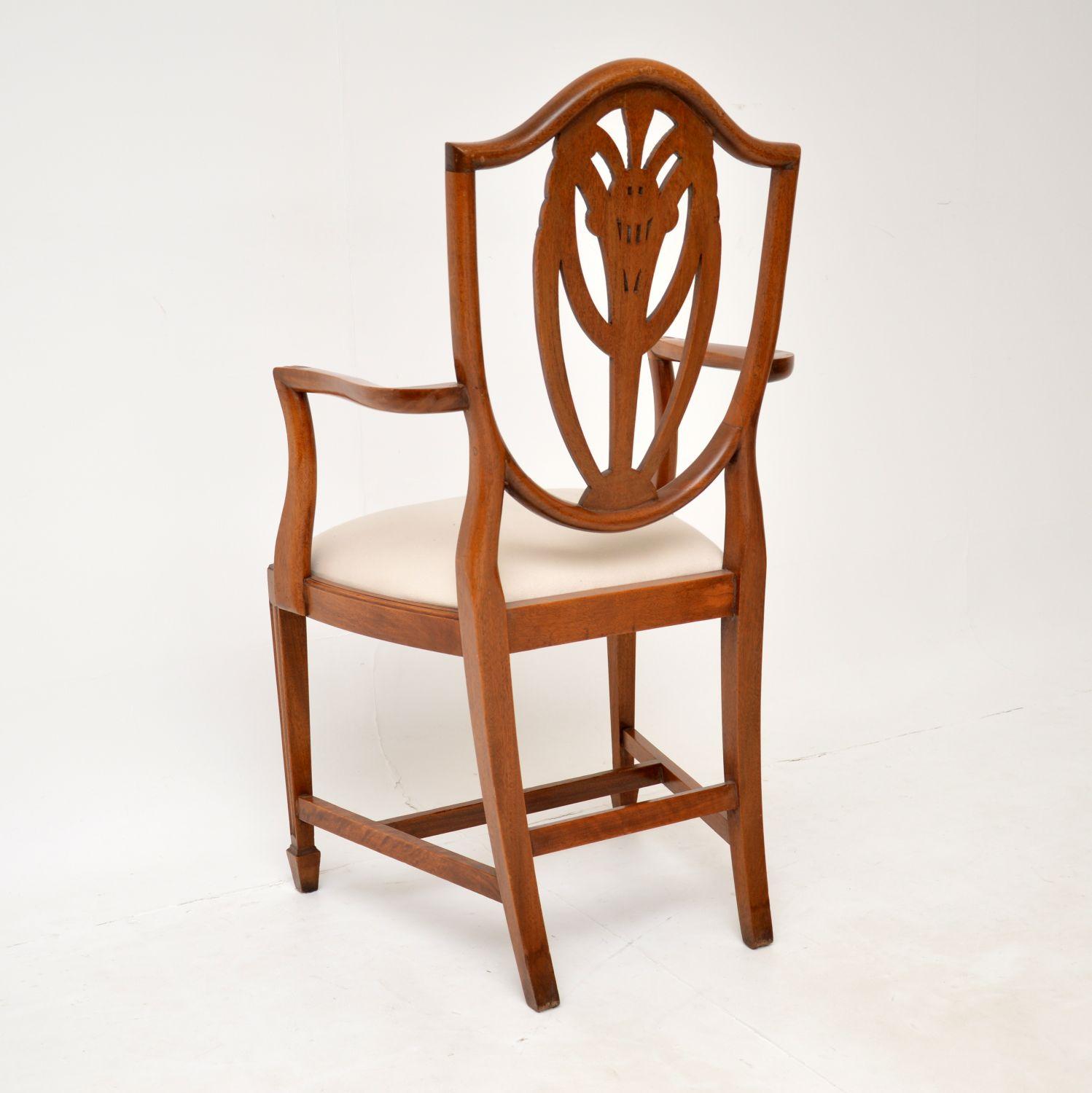 Set of 8 Antique Georgian Style Shield Back Dining Chairs 4