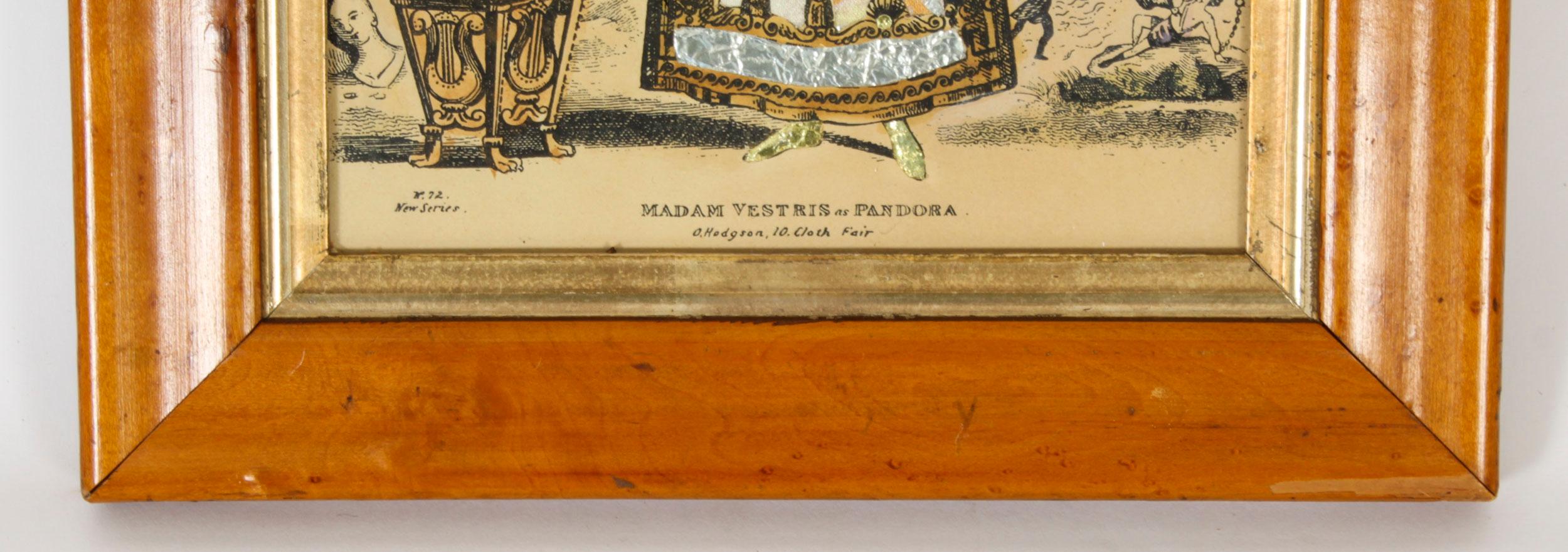 Ensemble de 8 gravures anciennes tissées à la main représentant des personnages de théâtre 19ème siècle en vente 8
