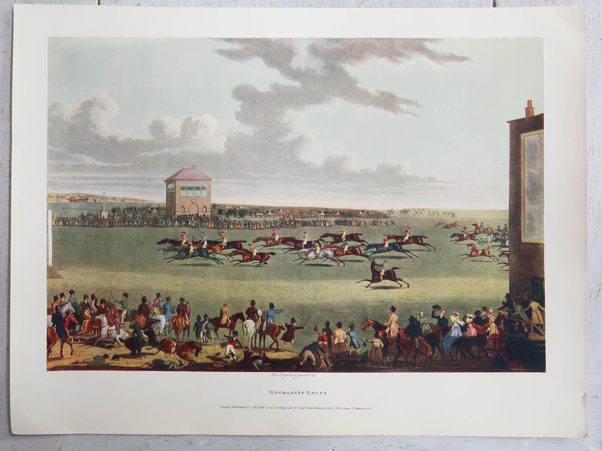 Early 20th Century Set of 8 Antique Horse Racing Prints, circa 1900