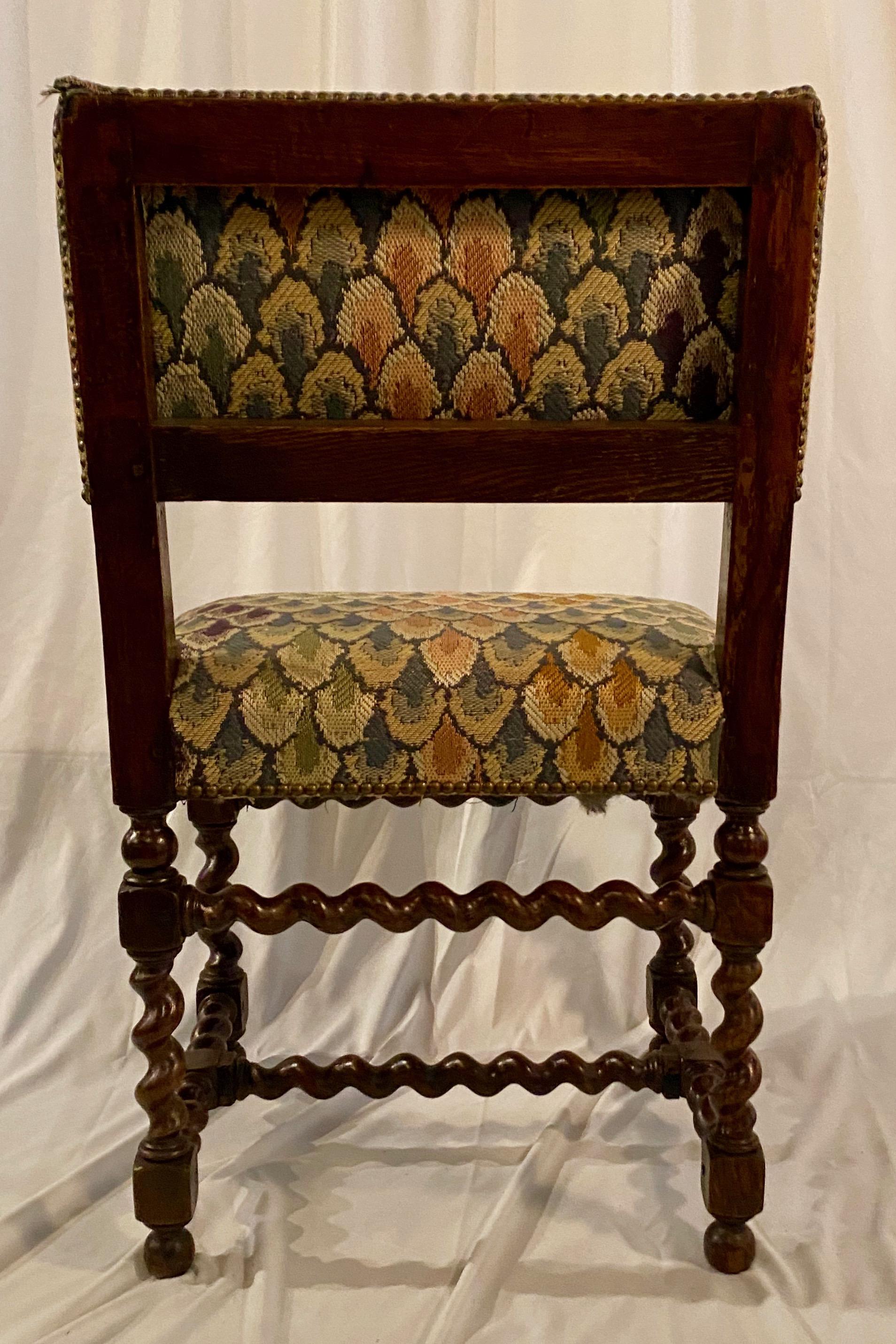 Set of 8 Antique Jacobean Carved Oak Dining Chairs, circa 1890 For Sale 2