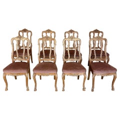 Set of 8 Antique Liegoise Country French Dining Chairs