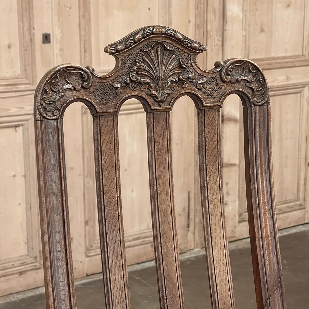 Cuir Ensemble de 8 chaises de salle à manger anciennes Louis XIV en liège en vente