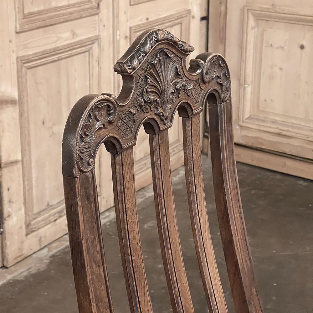 Ensemble de 8 chaises de salle à manger anciennes Louis XIV en liège en vente 1