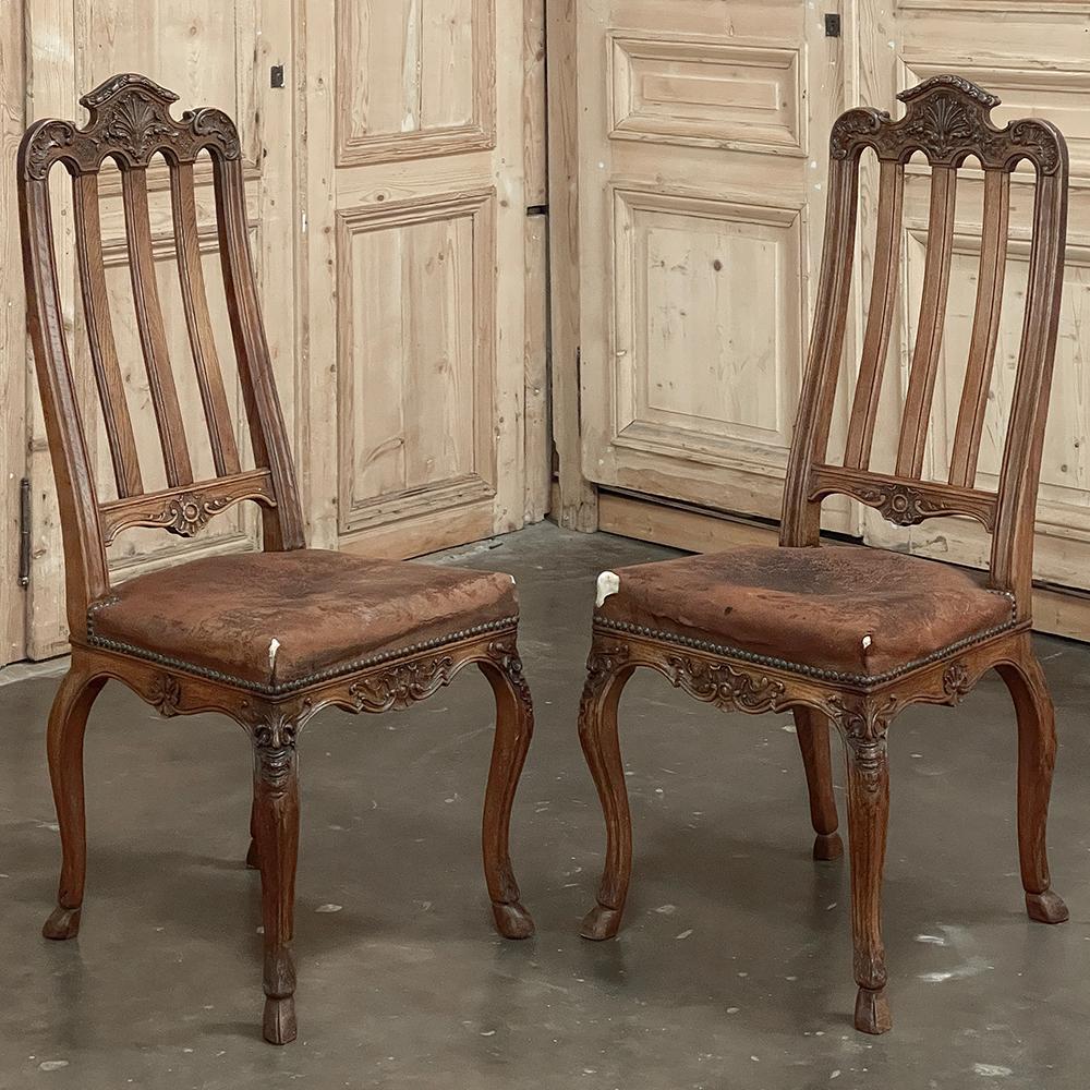 20th Century Set of 8 Antique Liegoise Louis XIV Dining Chairs For Sale