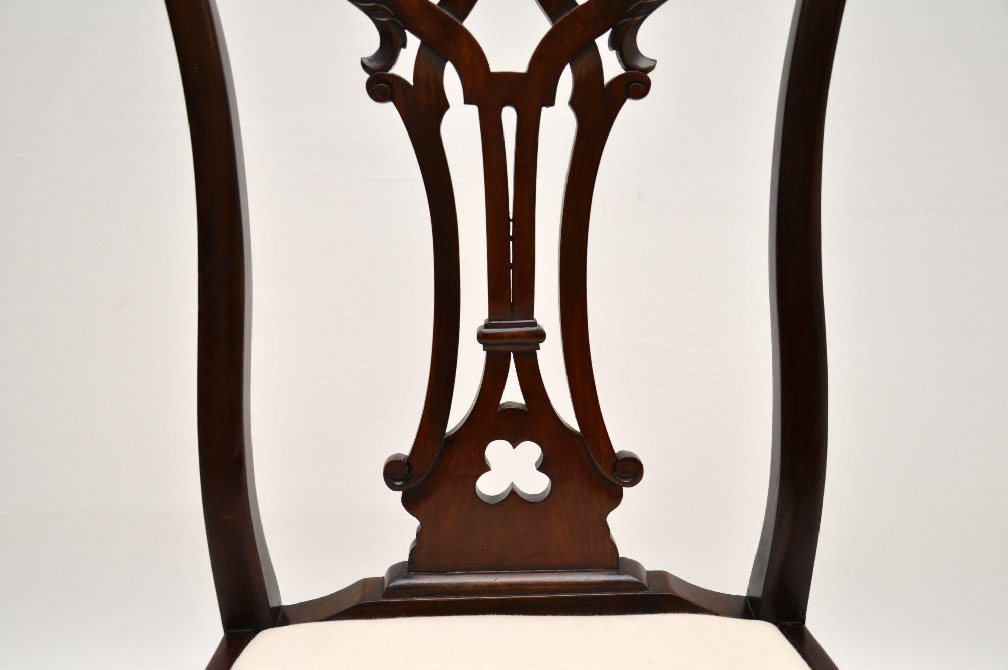 Set of 8 Antique Mahogany Chippendale Dining Chairs 4