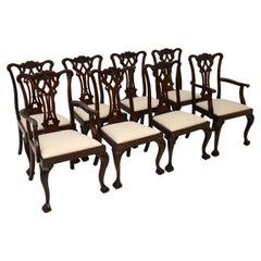 Set of 8 Antique Mahogany Chippendale Dining Chairs