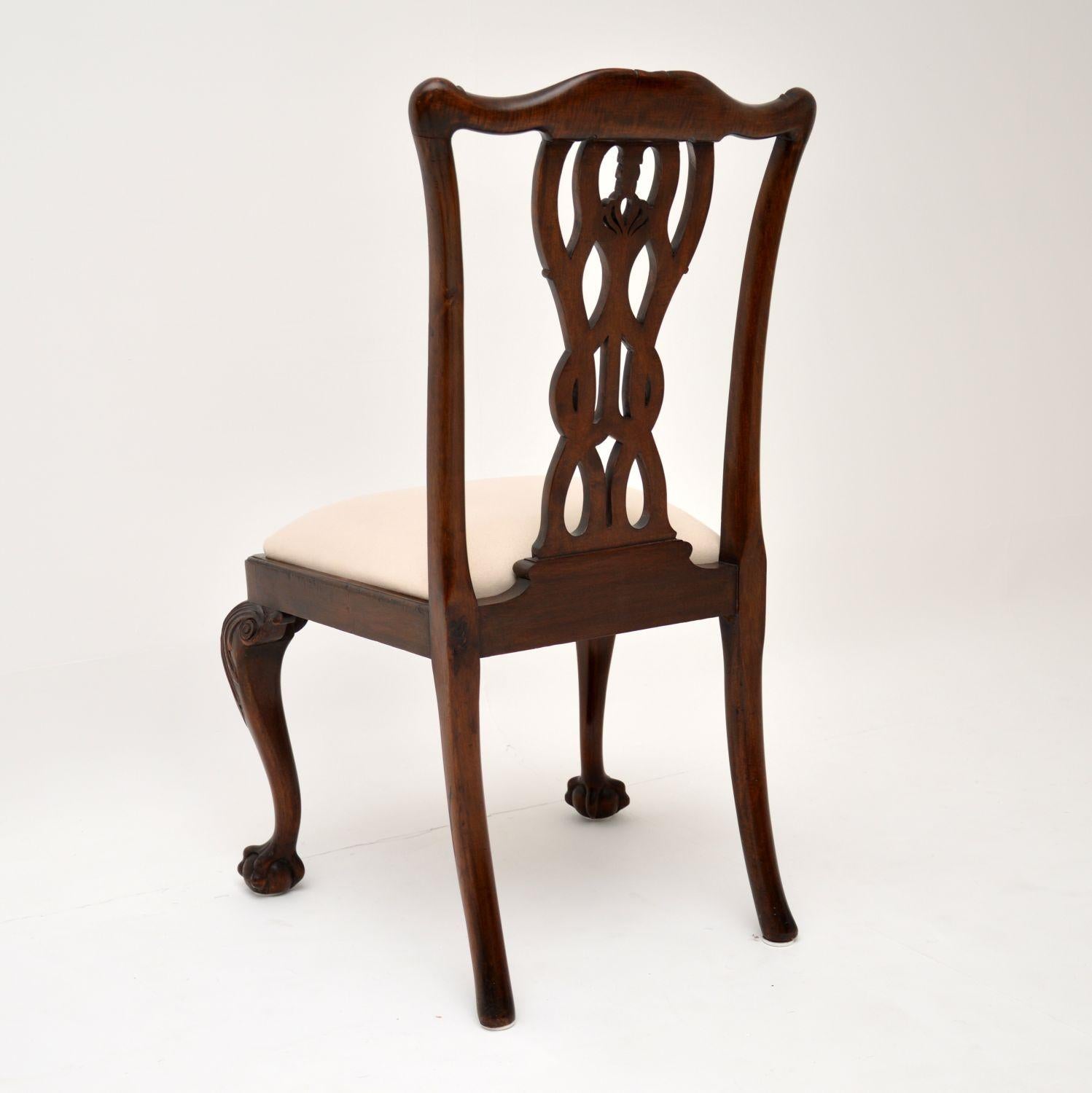 Set of 8 Antique Mahogany Chippendale Style Dining Chairs 1