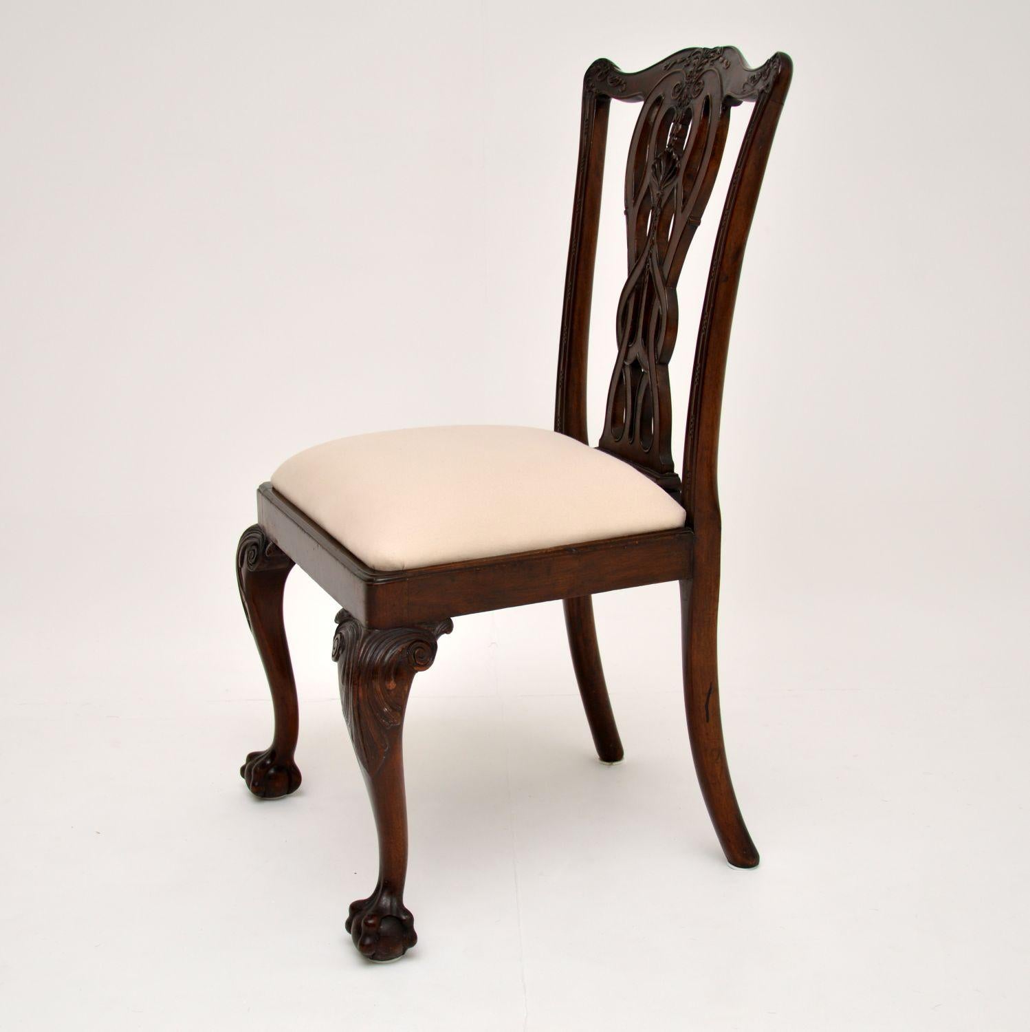Set of 8 Antique Mahogany Chippendale Style Dining Chairs 2