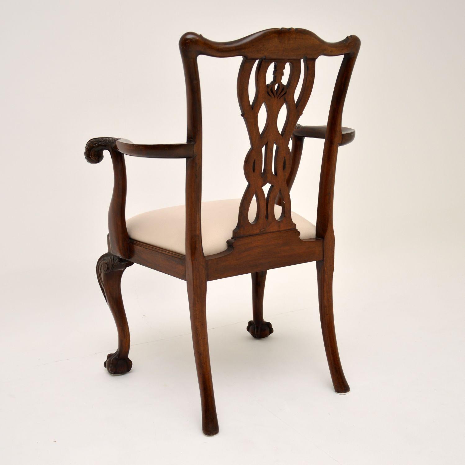 Set of 8 Antique Mahogany Chippendale Style Dining Chairs 4