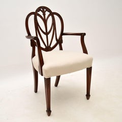 Set of 8 Antique Mahogany Sheraton Style Dining Chairs