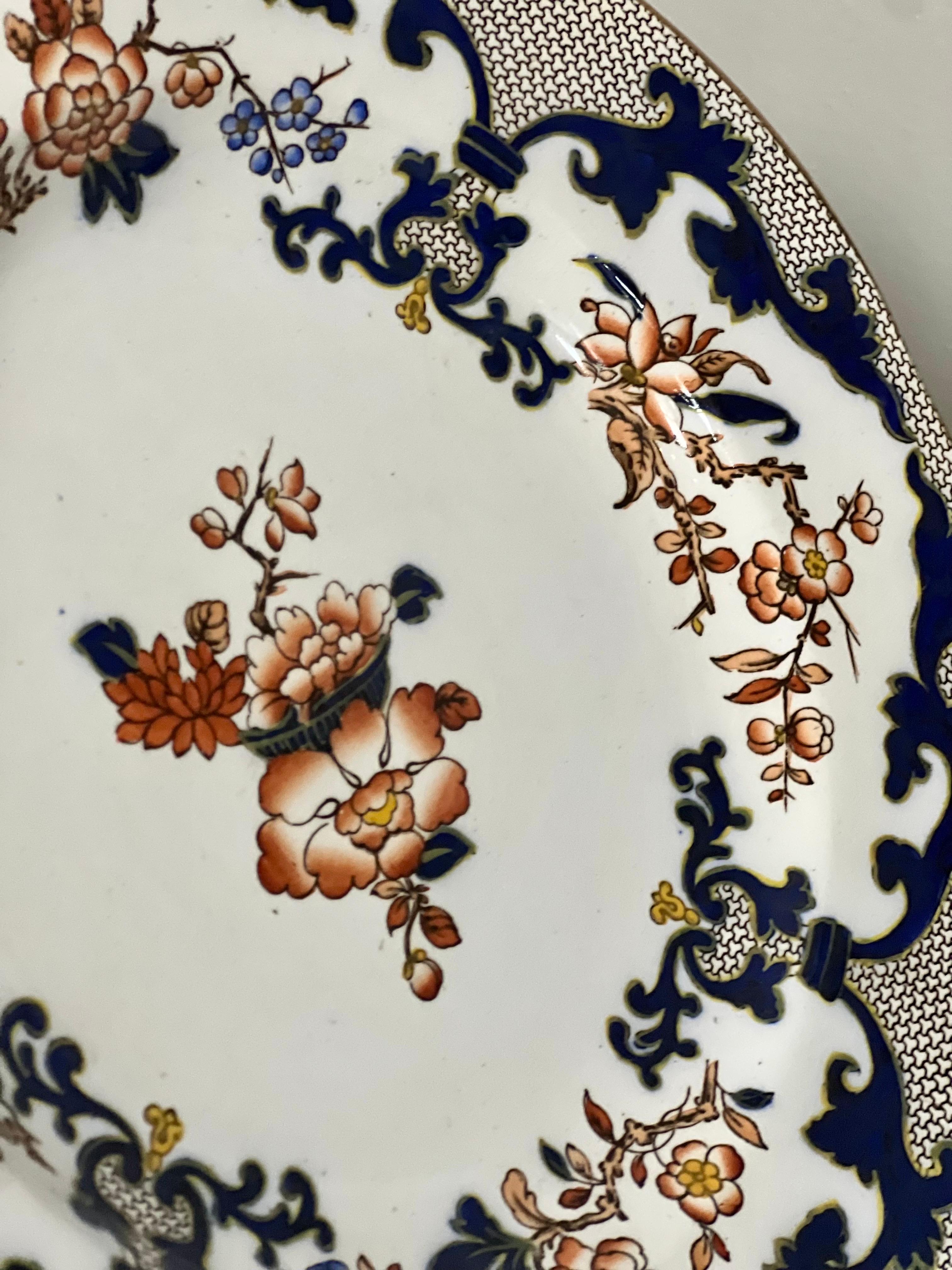 Juego de 8 Platos de Cena Antiguos Estilo Minton Imari en venta 4