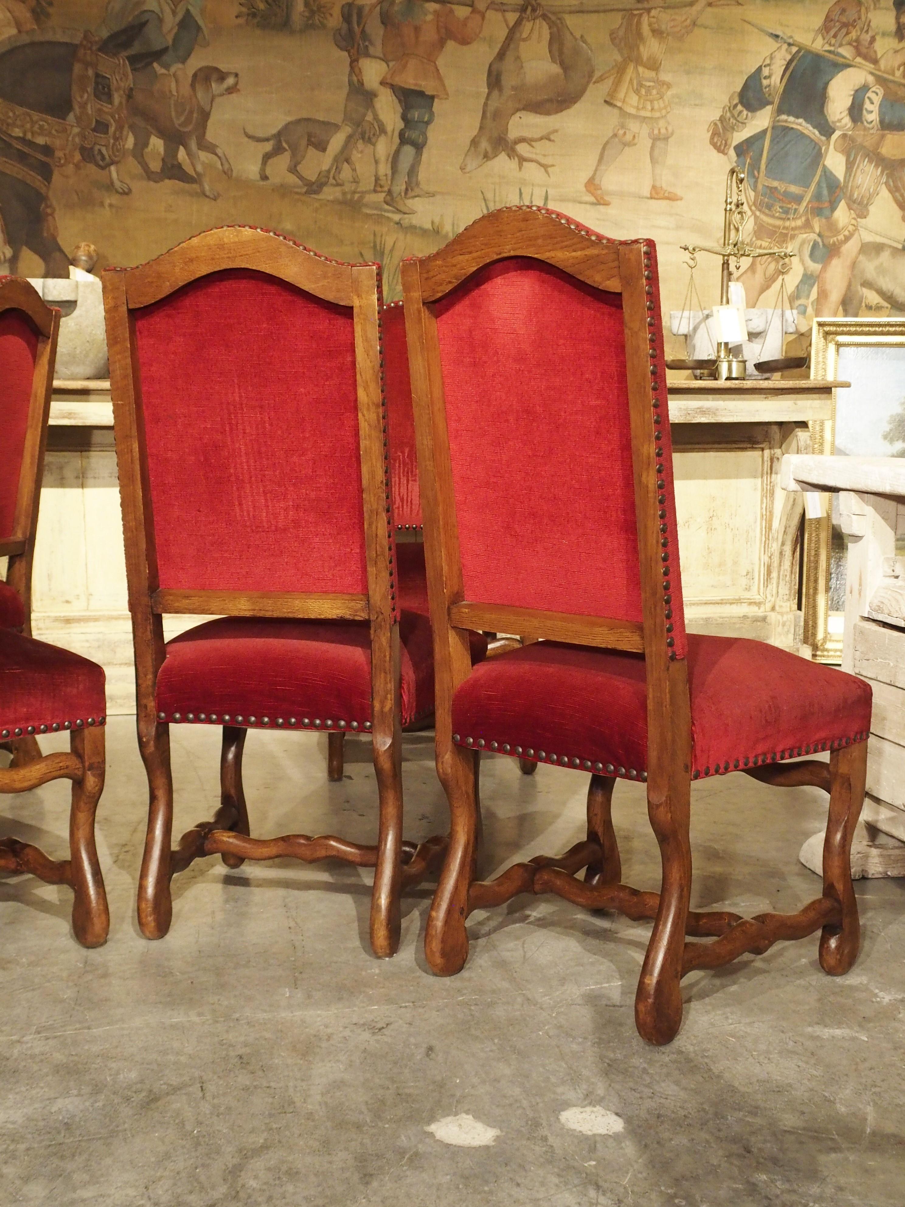 Set of 8 Antique Os de Mouton Dining Chairs with Square Peg Construction 5