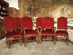 Set of 8 Antique Os de Mouton Dining Chairs with Square Peg Construction