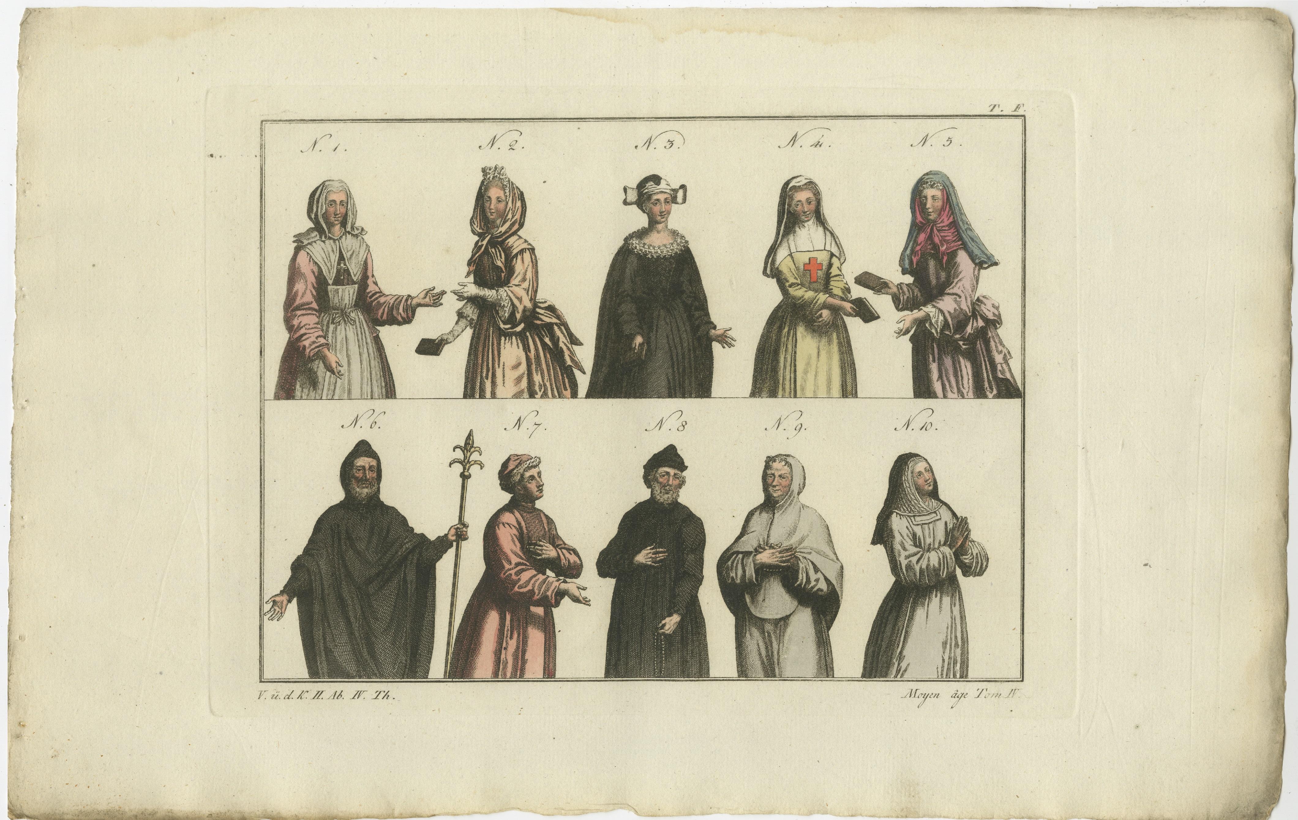 Set of 8 Antique Prints of Religious Figures and Turks in the Middle Ages For Sale 2