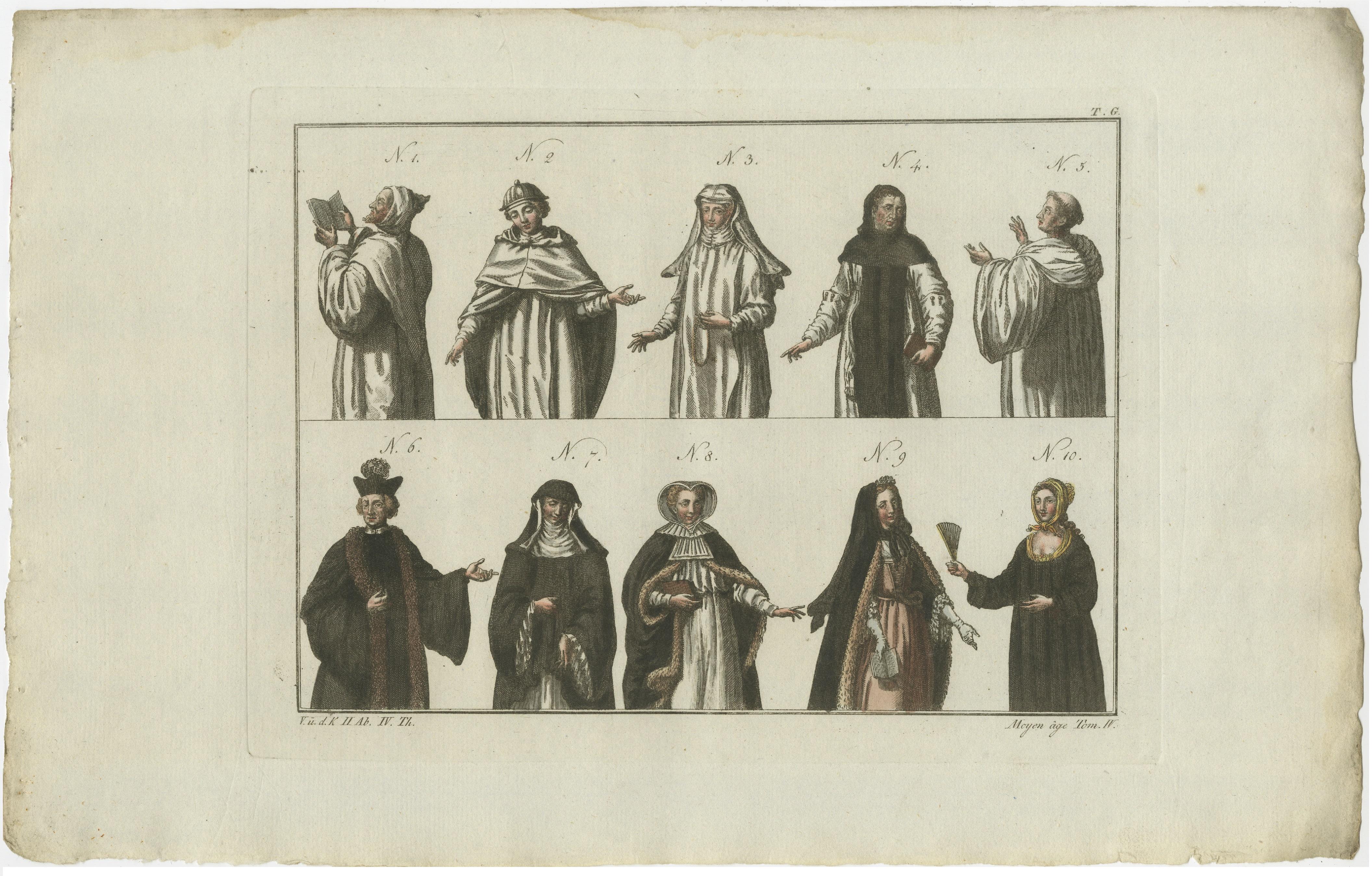 Set of 8 Antique Prints of Religious Figures and Turks in the Middle Ages For Sale 3