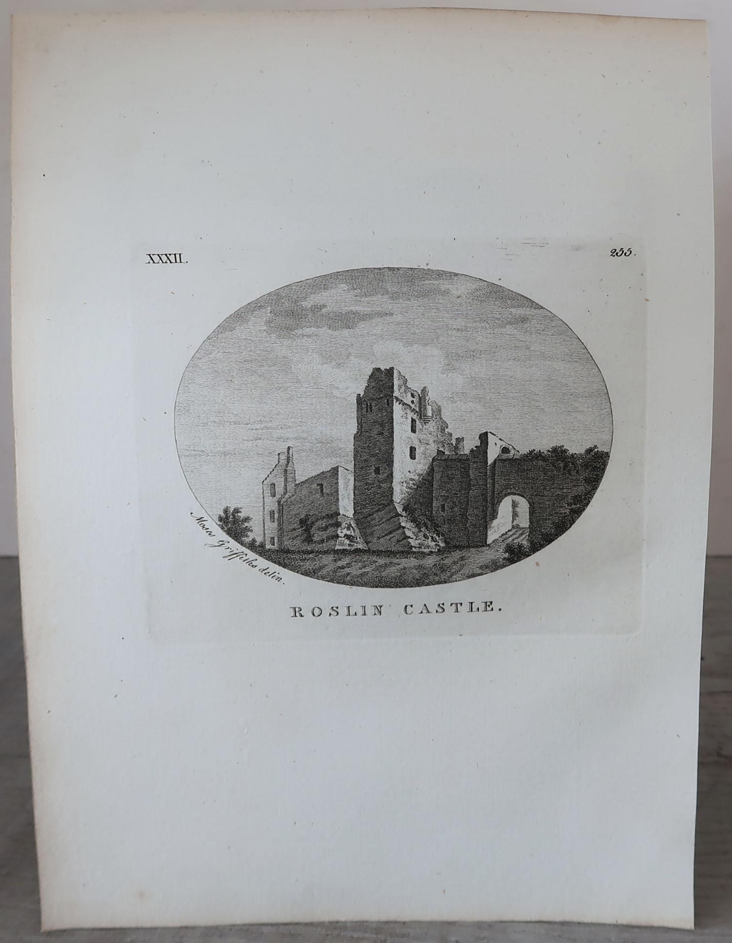 Georgian Set of 8 Antique Prints of Scottish Castles, circa 1770