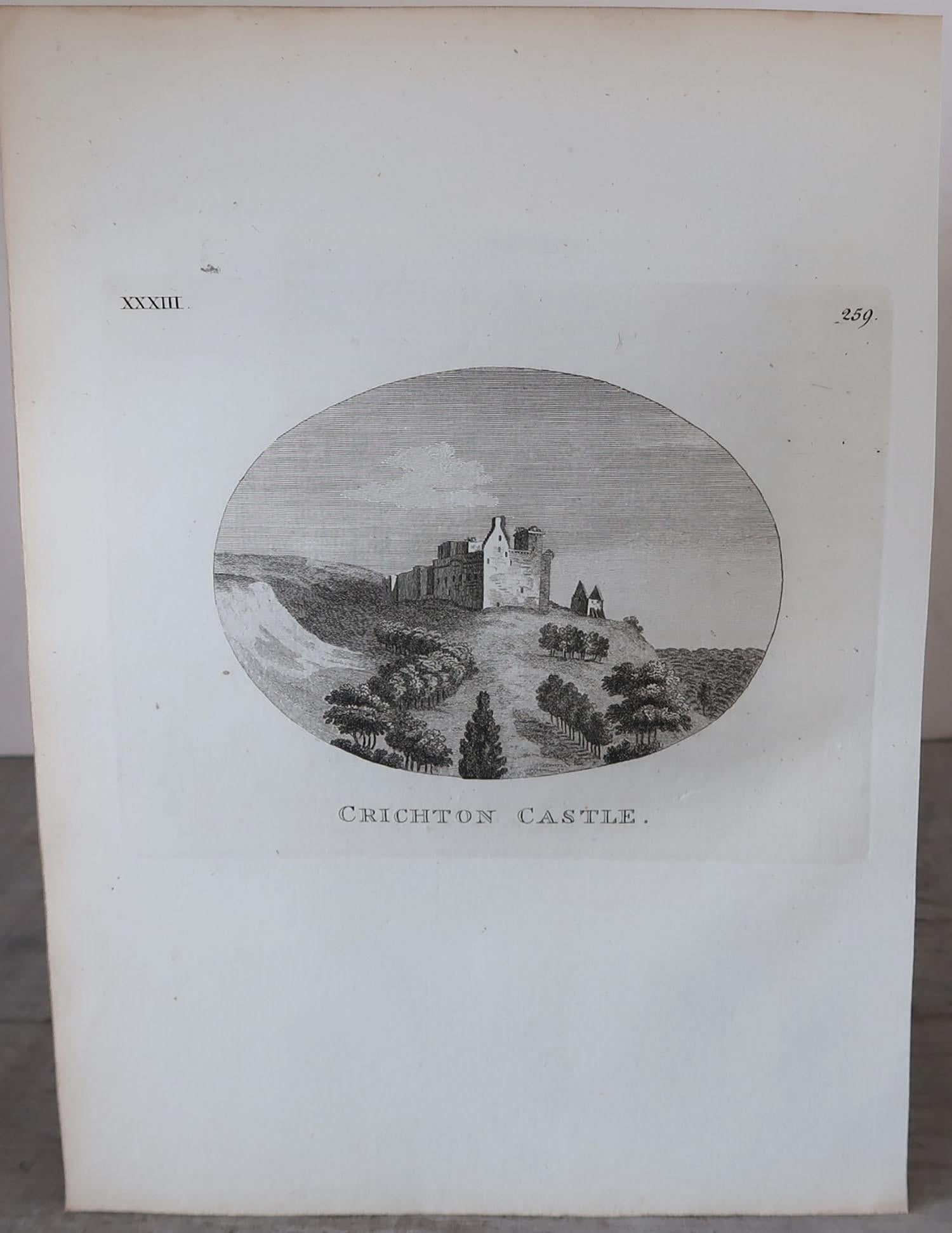 Set of 8 Antique Prints of Scottish Castles, circa 1770 In Good Condition For Sale In St Annes, Lancashire