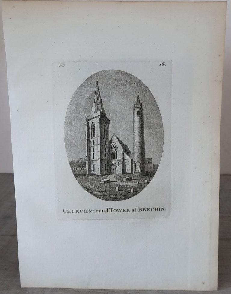 Late 18th Century Set of 8 Antique Prints of Scottish Castles, circa 1770 For Sale