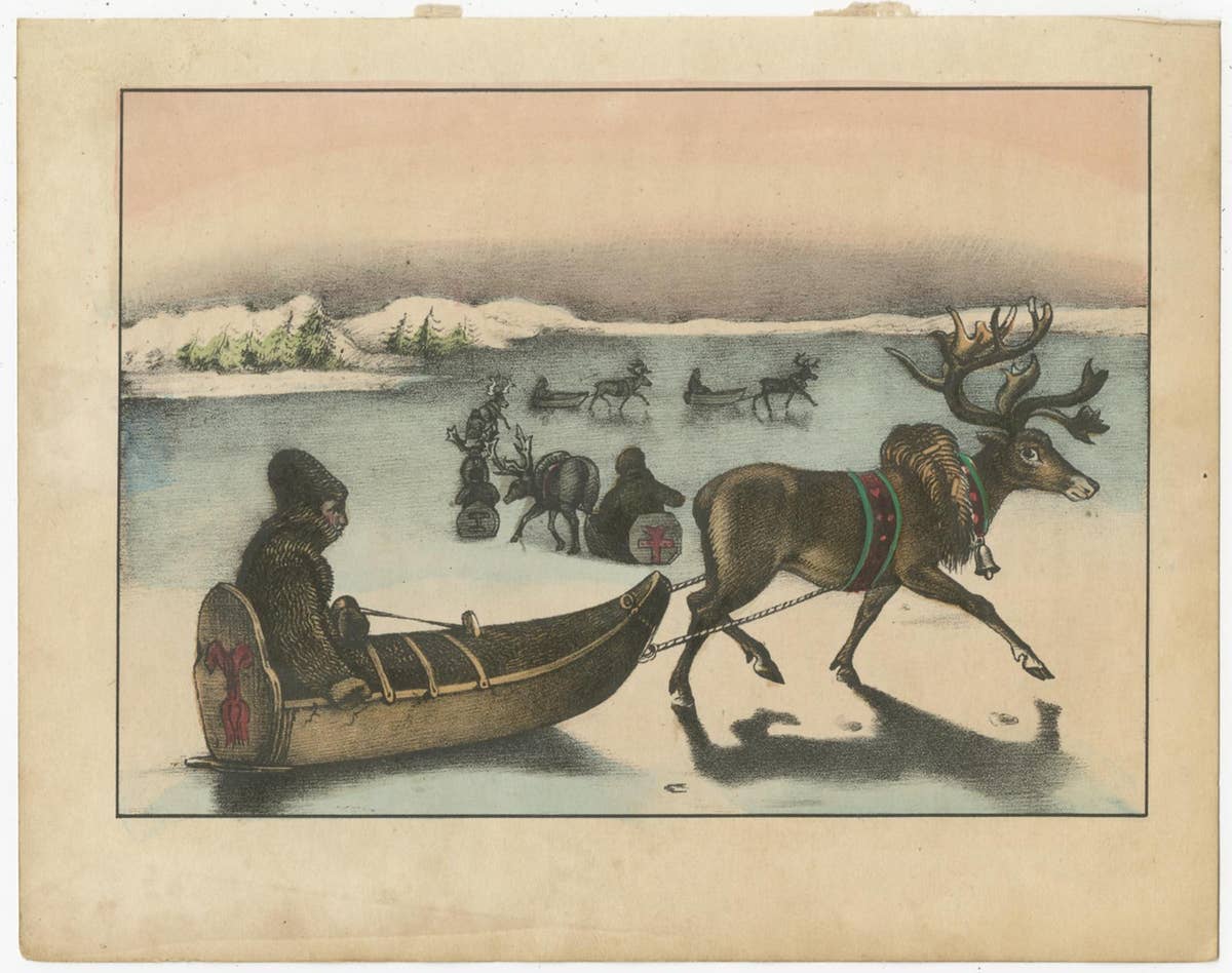 Set of 8 Antique Prints of Various Animals and Hunting Scenes 'circa 1880'