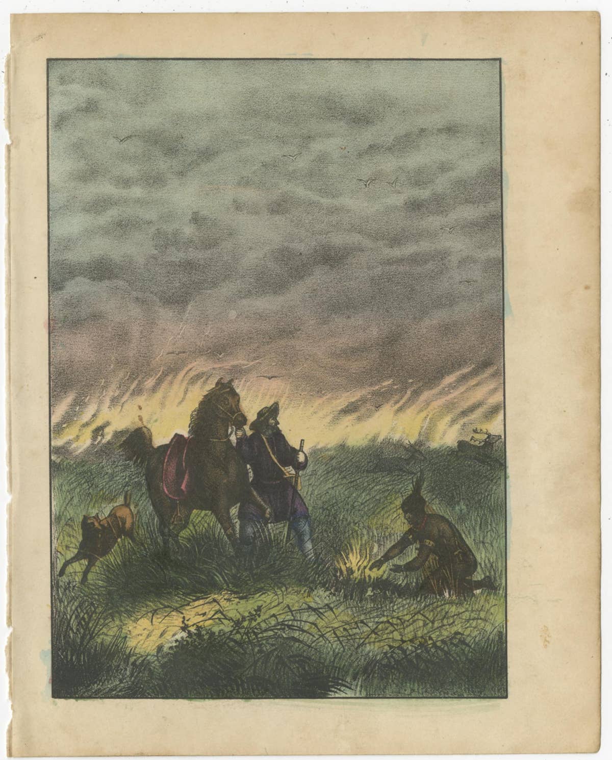 Set of 8 Antique Prints of Various Animals and Hunting Scenes 'circa 1880'