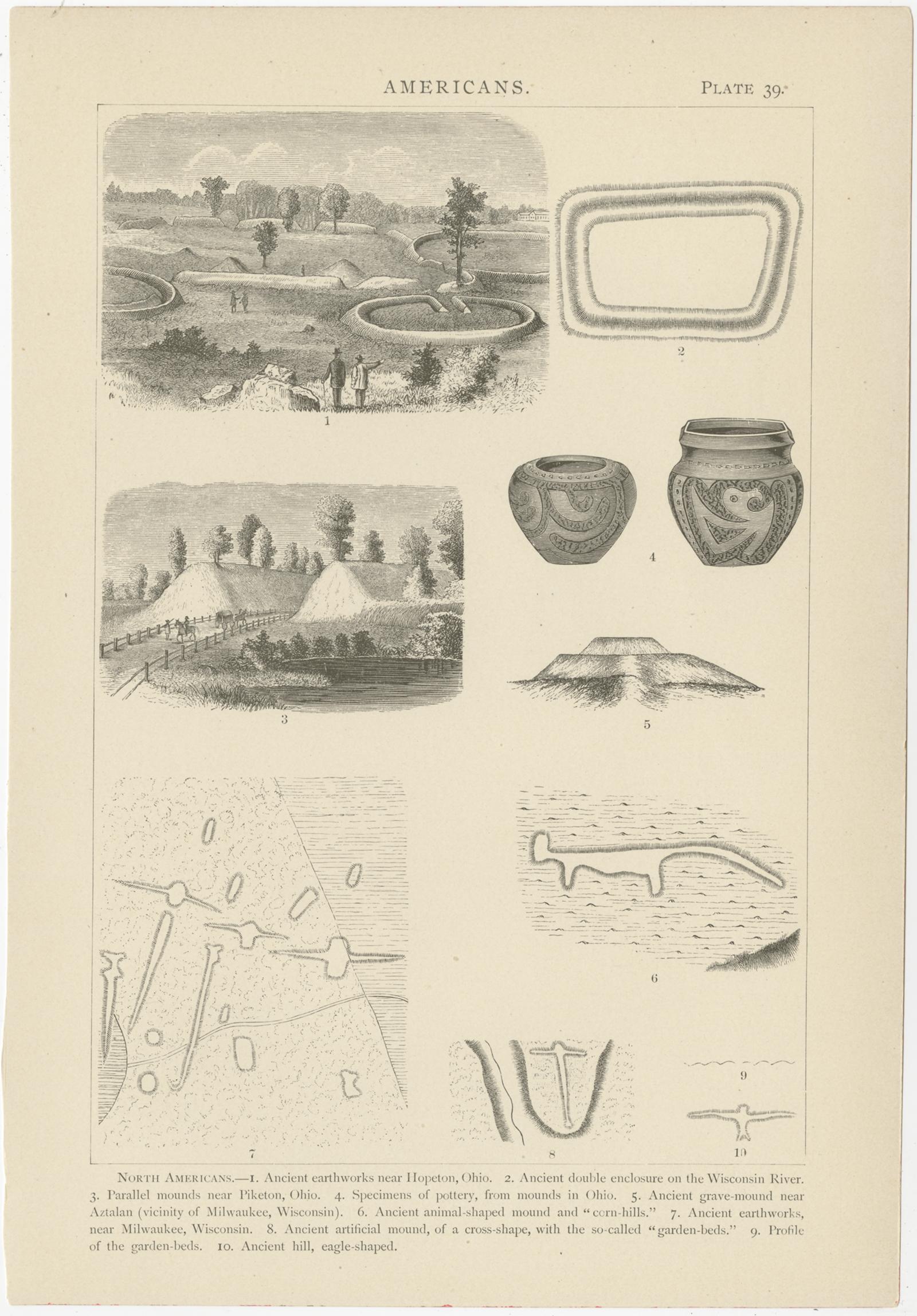 19th Century Set of 8 Antique Prints of Various Scenes, Figures and Objects of North America For Sale