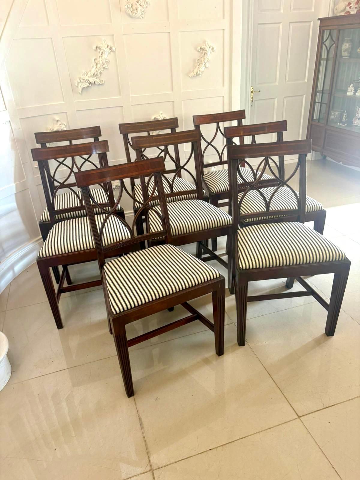 Set of 8 Antique Quality Mahogany Dining Chairs For Sale 6