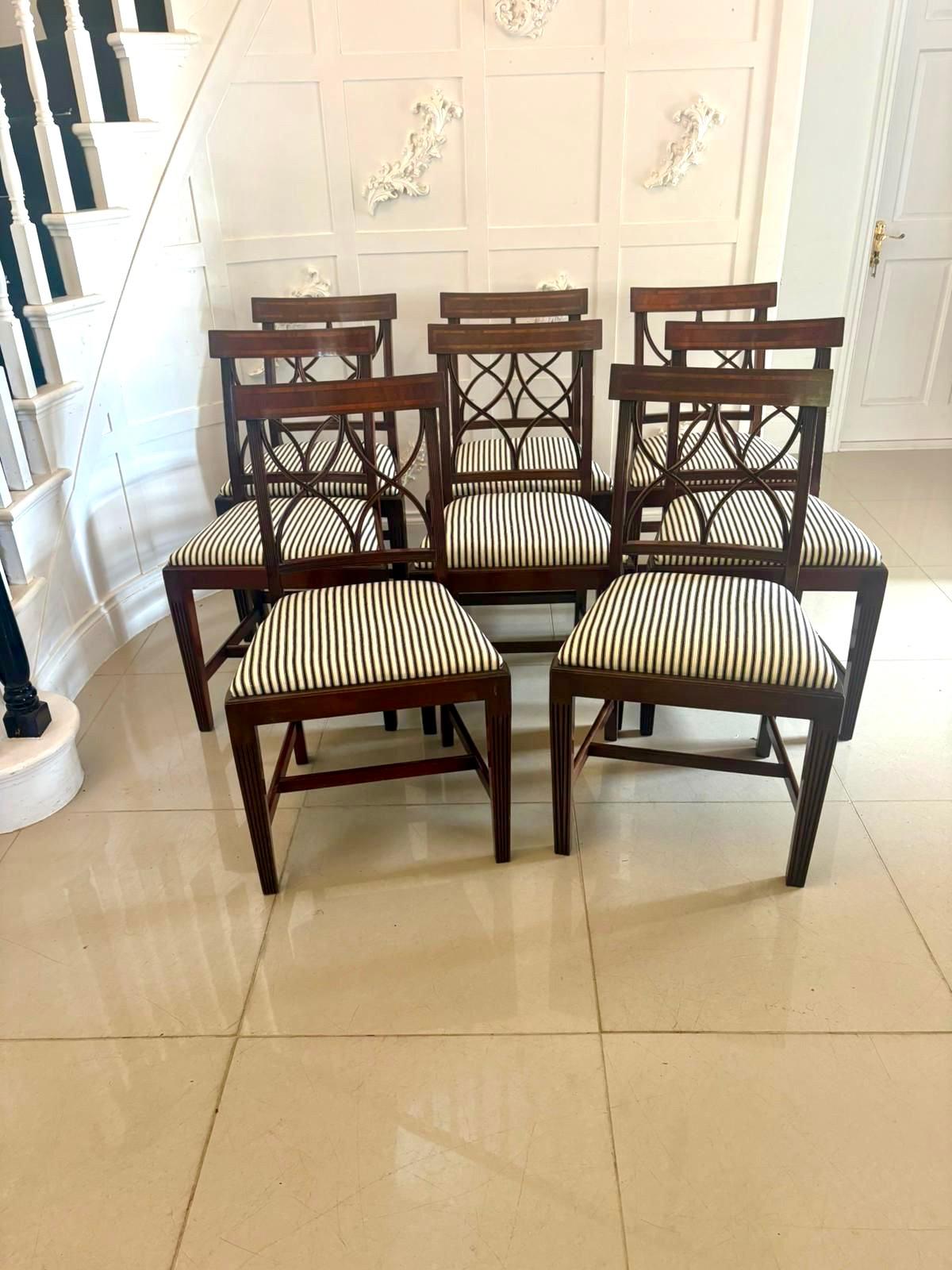 English Set of 8 Antique Quality Mahogany Dining Chairs For Sale
