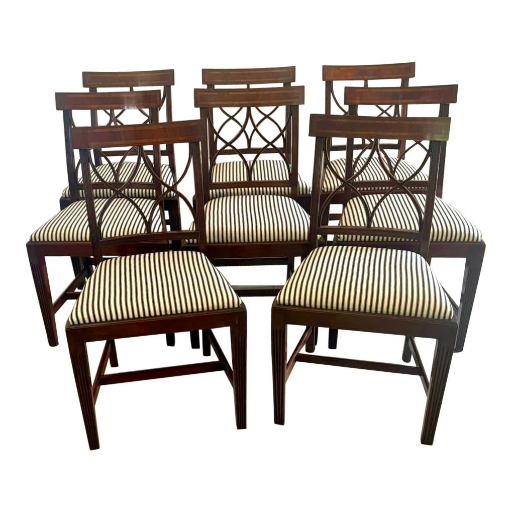 Set of 8 Antique Quality Mahogany Dining Chairs