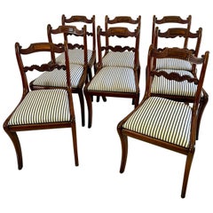 Set of 8 Antique Regency Quality Mahogany Dining Chairs