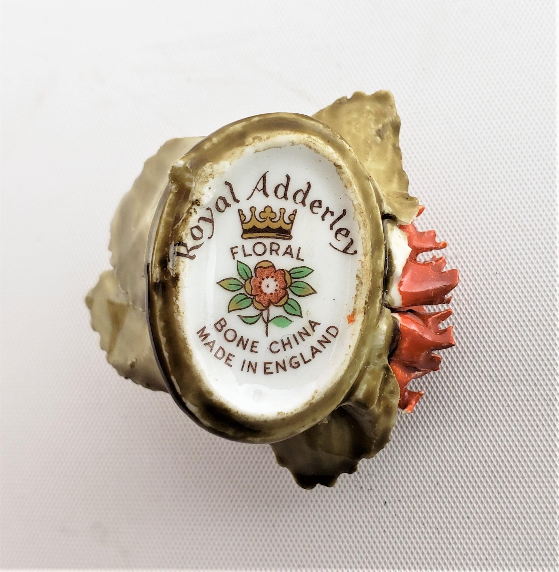 Molded Set of 8 Antique Royal Adderley Floral Bone China Place Card or Menu Holders For Sale