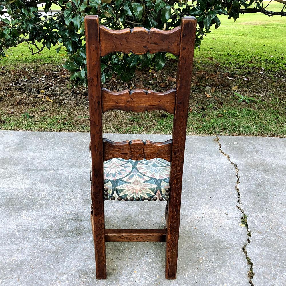 Set of 8 Antique Rustic Dining Chairs For Sale 7