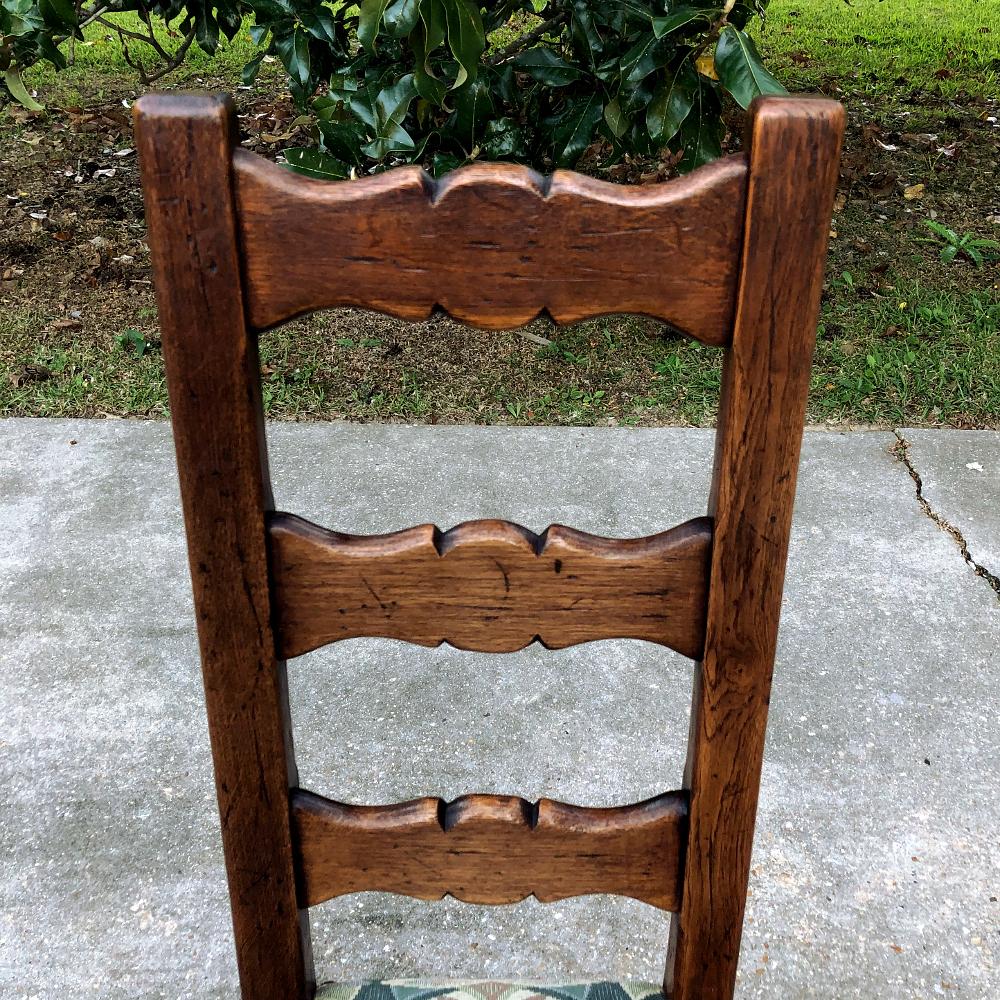 Set of 8 Antique Rustic Dining Chairs For Sale 8