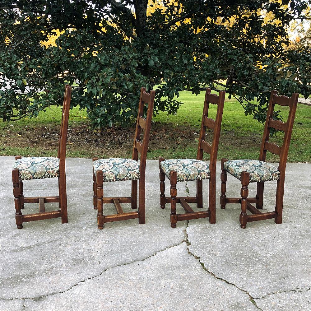 Set of 8 Antique Rustic Dining Chairs For Sale 1