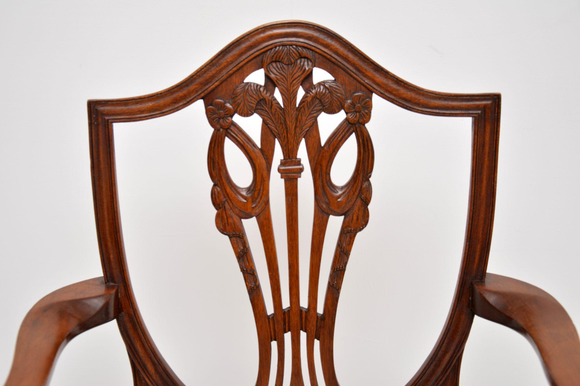 Set of 8 Antique Sheraton Style Dining Chairs 5