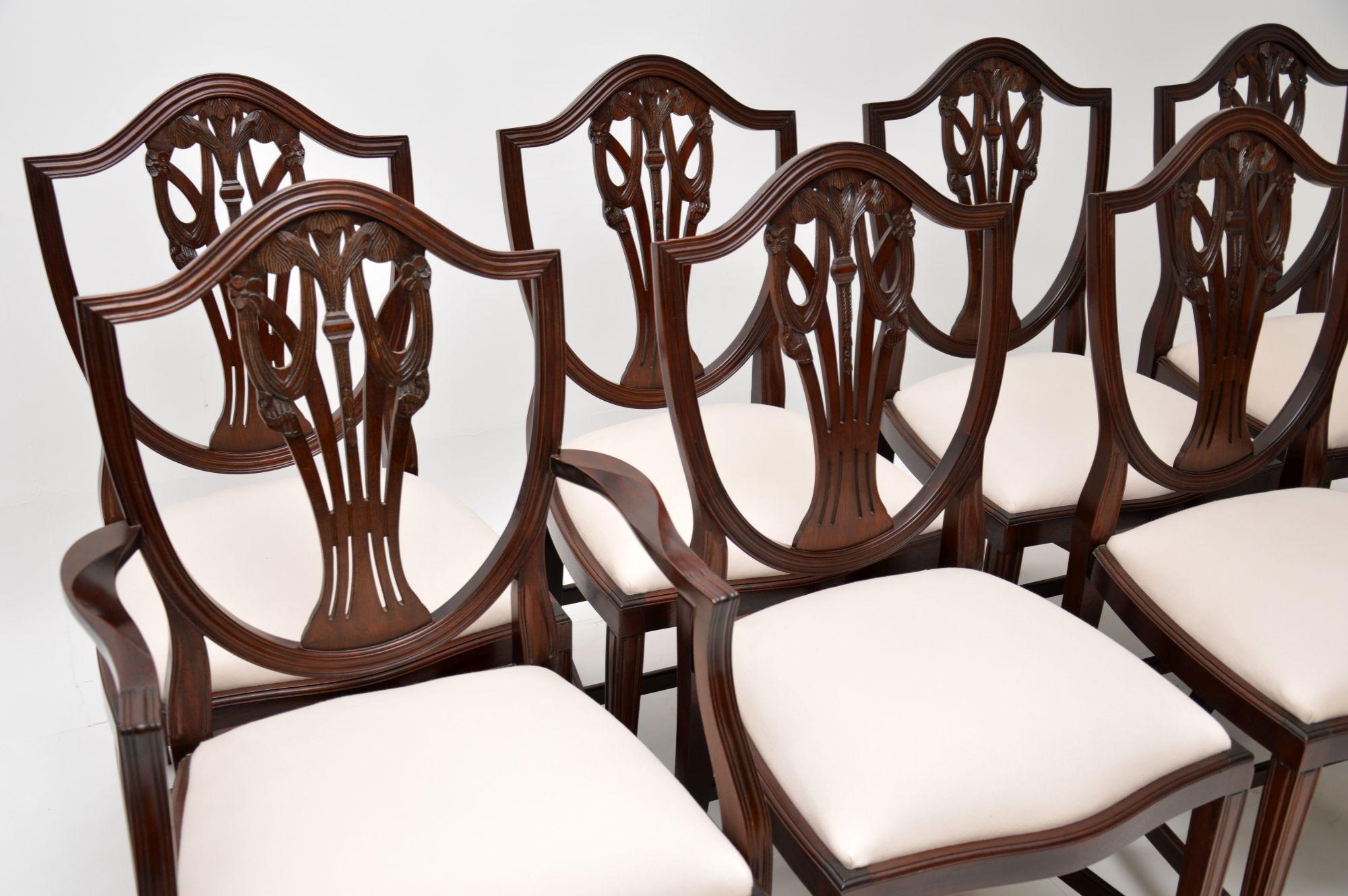 Set of 8 Antique Sheraton Style Dining Chairs 6
