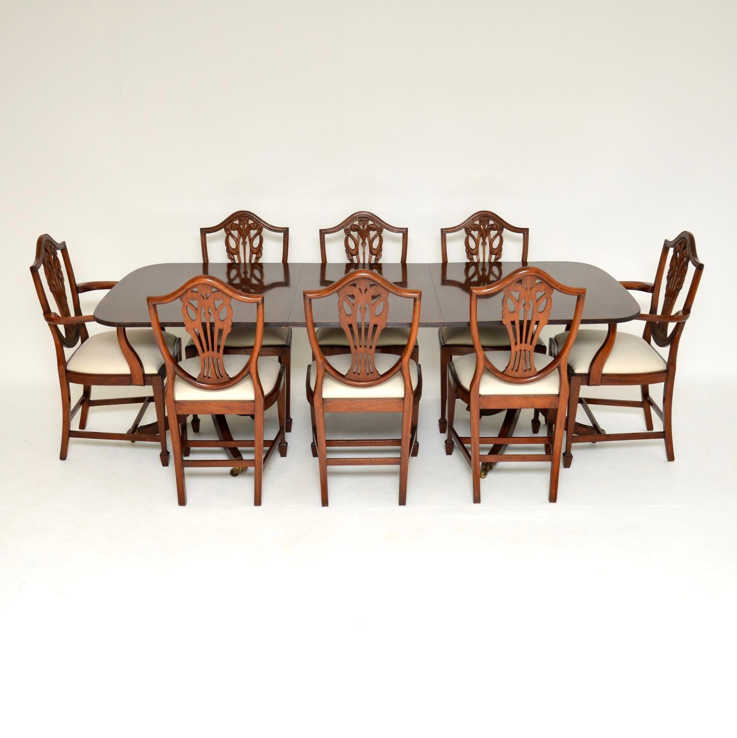 Set of 8 Antique Sheraton Style Dining Chairs 6